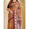 Soft Cotton  Chanderi Sarees with Kalamkari Digital Print Pattern Tassels Over the Saree.