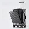 Aluminum Frame Front-Opening Multifunctional Suitcase with Password Lock