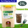 21L Compost Bin Recycle Composter Aerated Compost Bin Organic Homemade Trash Can Bucket Homemade Food Waste Bins