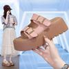 Thick-soled Fashion Slippers Women's Summer New Outer Wear Casual Belt Buckle Beach Seaside Cool Slippers Women