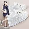 W3616 New Board Shoes Solid Color Summer Trendy Little White Shoes Thick Sole Inner Height Increase Wear-resistant Casual Shoes Student Shoes