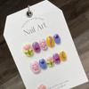 HANDMADE Artificial Nail Girl Tulip Summer Dopamine Childlike Short Round Cute New Phototherapy Nails Reusable and Removable Nails