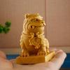 Natural Cypress Zodiac Tiger Statue- Chinese Traditional Auspicious Animals Home Room Office Car Decoration Accessories
