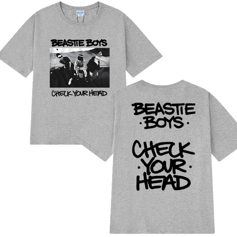 Hip Hop Groups Beastie Boys Check Your Head Album Print T Shirt Unisex Vintage Summer Short Sleeve T-shirts Men Women Cotton Top