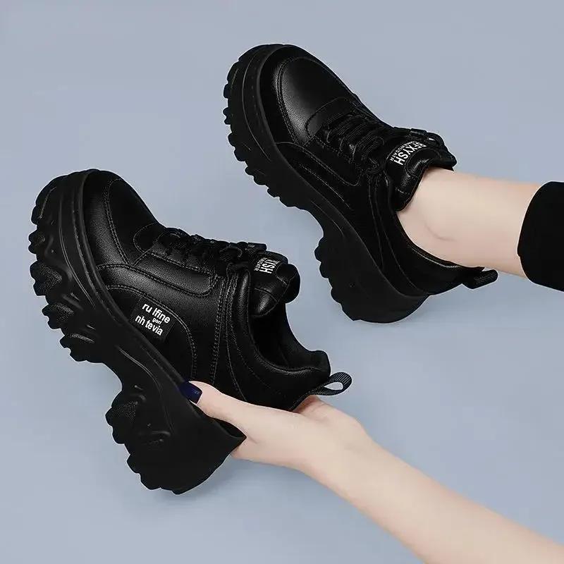 Fashion Internal Increase Chunky Shoes Women Comfortable Platform Shoes Female Casual Vulcanized Shoes Fashion High Heel Woman Sneakers