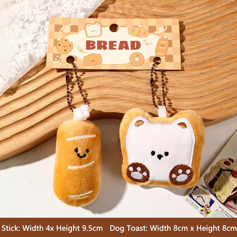 Cartoon Plush Bread Series Pendant Keychain Cute  Doll Keychain Creative Kawaii Backpack Decoration Accessories Gifts