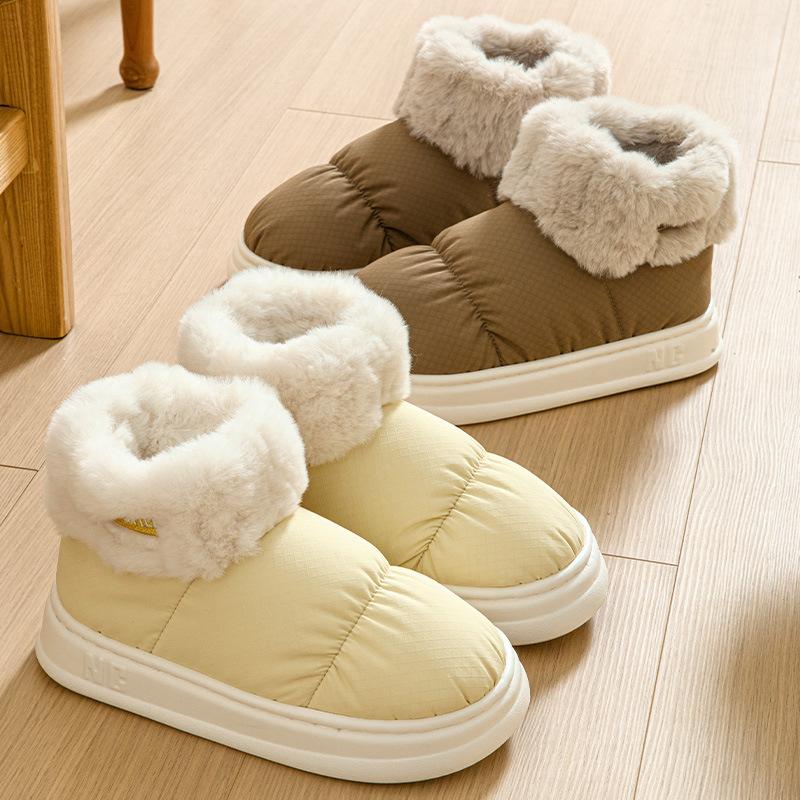 Winter Home Slippers For Men House Shoes With Fluffy Eva Waterproof Indoor Male Slipper High Quality Cotton Sandals Anti-Slip