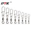 FTK 10PCS Pike Fishing Accessories Connector Pin Bearing Rolling Swivel Stainless Steel Snap Fishhook Lure Swivels Tackle