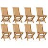 Day and Night - Day and Night Garden Chairs 8 Units Solid Teak with Beige Cushions