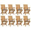 Day and Night - Day and Night Garden Chairs 8 Units Solid Teak Wood with Gray Cushions