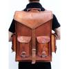 Leather Goat Backpack Laptop Vintage Bag Genuine Rucksack Brown Travel Messenger