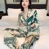 Spring and Autumn Two-Piece Pajamas Women's Home Clothing Women's Models of European and American Wind Pajamas Casual Wear