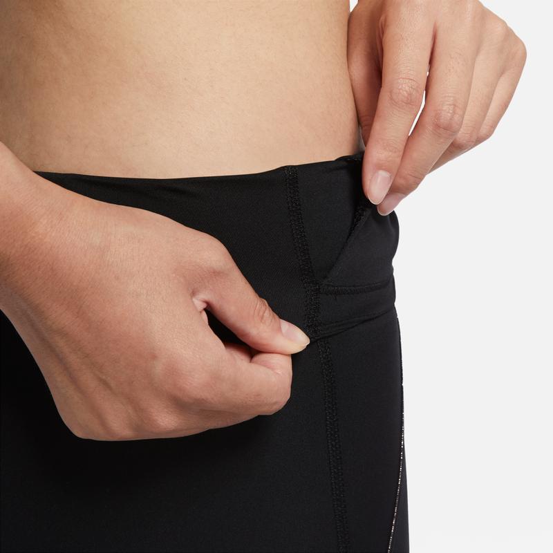 Nike Dri-Fit Striped High-Waisted Tight Drying Breathable Sports Leggings Women Leggings Black DD5773-010