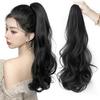Knnzk Ponytail Point Wig Black Hair Curly Ponytail Wig Clip Extensions Hair Long Hair One Touch One Touch Extensions Japanese Style Black