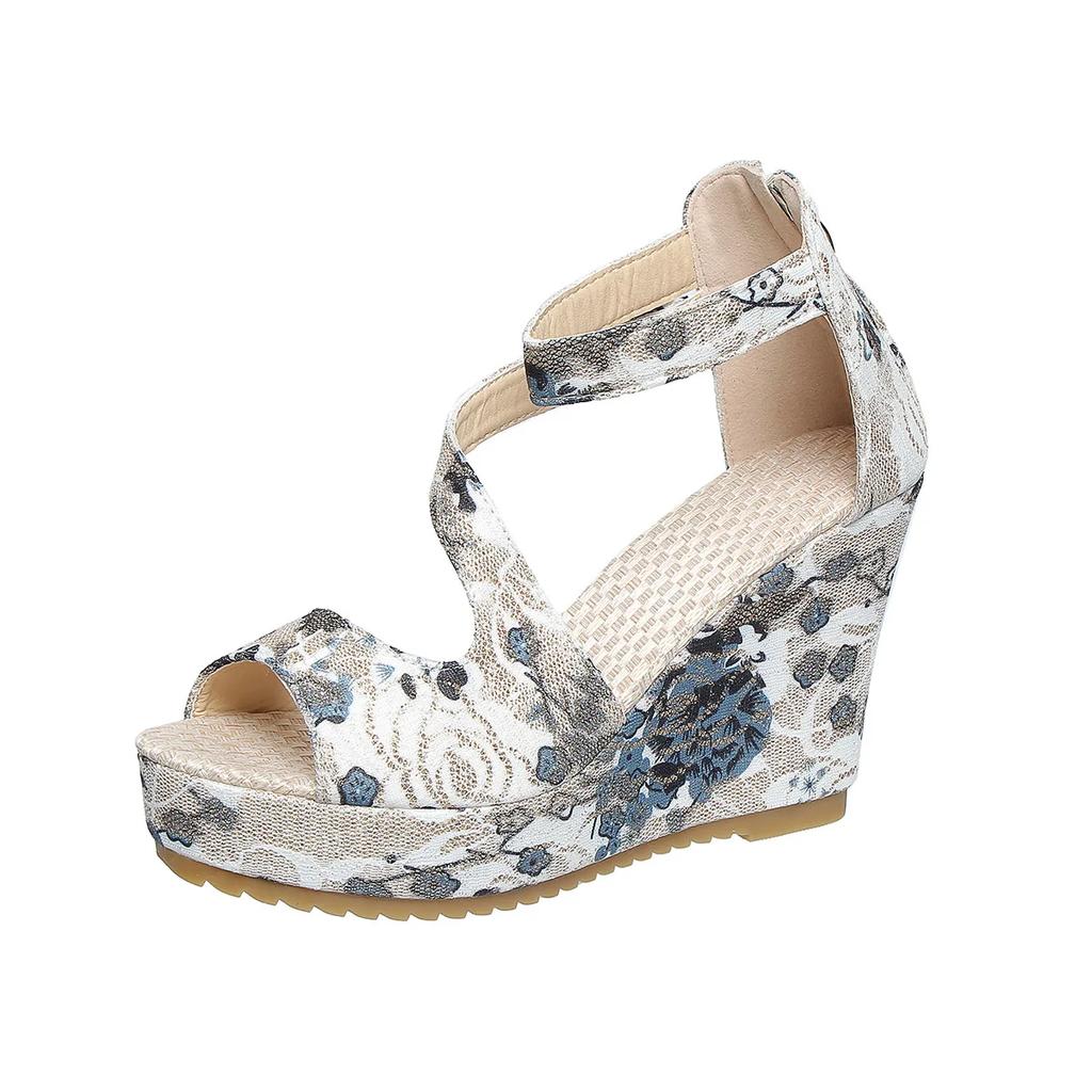 Woman's Wedges Sandals 2024 Summer Fashion Fish Mouth Sandals Plus Size Sexy Closed Toe Sandals Platform Casual Shoes for Women