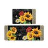 Sunflower Spring Floral Kitchen Mat & Doormat Set - Two Pieces