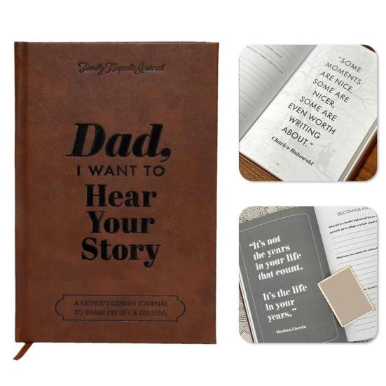 Dad I Want To Hear Your Story Journal Soft-Touch Faux Leather Notebook