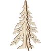 Decorative Object - Wooden Christmas Tree - 20 X 13 Cm - White - Mixed