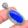 Natural Lapis Lazuli Gemstone 925 Solid Sterling Silver Gift Pendant 1.93" T7r70