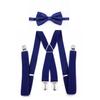 Unisex X-Shape Adjustable Black Suspenders with Bow Tie for Weddings & Performances.