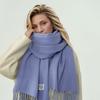 1PC Solid Color Warm 200x68CM Ladies Wraps Thick Shawls Large Scarf Soft Polyester Fiber