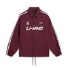 Li-Ning Comfortable Simple Versatile Letter Stripe Brand Logo Polo Neck Casual Loose Jacket Unisex Jackets AJDV275-3