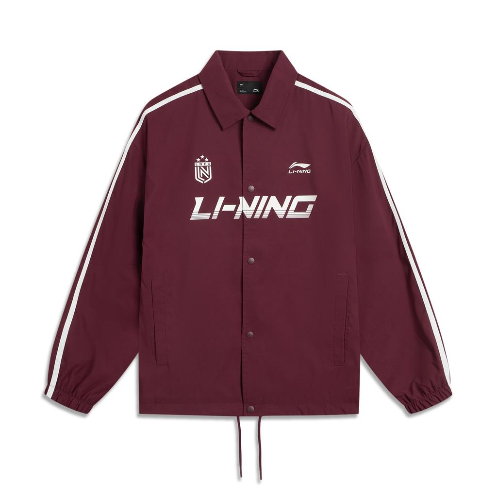 Li-Ning Comfortable Simple Versatile Letter Stripe Brand Logo Polo Neck Casual Loose Jacket Unisex Jackets AJDV275-3