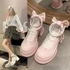 Spring Summer Pink Beaded Mary Jane Shoes Women's High-heeled Shoes Wear Round Toe Shallow Sakura Pink Jk Uniform Platform Single Shoe