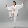 2Pcs/Set Unisex Button Placket Shirt Loose Solid Color Chinese Traditional Tai Chi Suit Kung Fu Wear Men Clothes