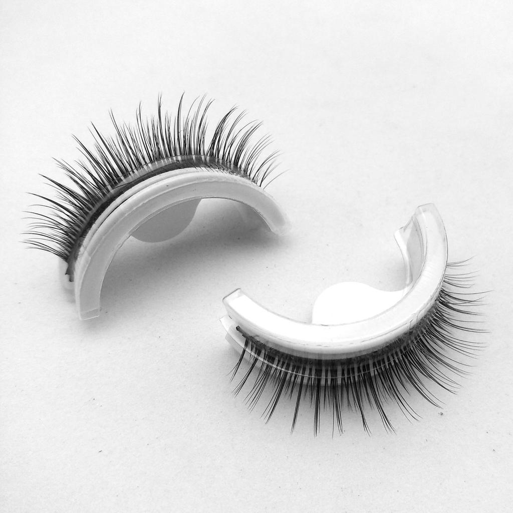 1Pair Reusable Self-adhesive False Eyelashes 3D Mink Lashes Glue-free Eyelash Extension 3 Seconds To Wear No Glue Needed Lashes