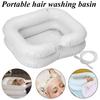 Portable Inflatable Hair Washing Basin Shampoo Tray With Drain Tube Handicap Bed Rest Aid Use Salon Treatment Hairdressing Tool