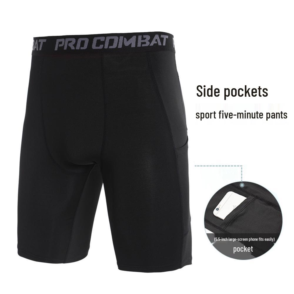 Struggle Source Fitness Running Training Shorts with Pockets - Sweat-Wicking, Quick-Drying, Elastic Tights