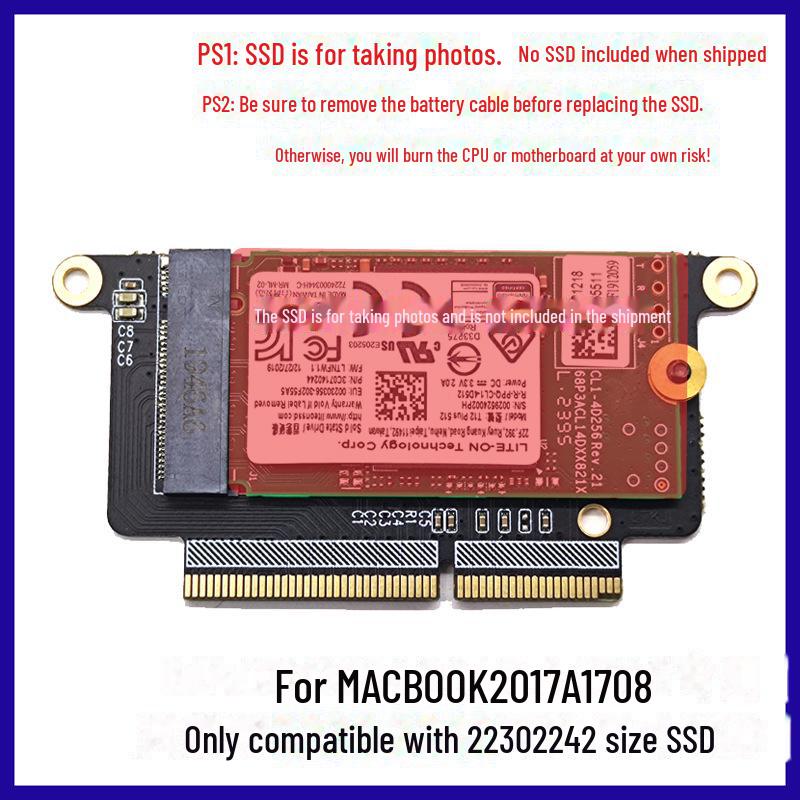 MacBook Pro 2013-2017 A1708 NVMe PCIe M.2 Adapter