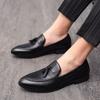 Fashion New Men Tassel Loafers PU Leather Formal Shoes Elegant Dress Shoe Simple Slip On Man Casual Shoes Footwear Large Size 48 47 46