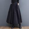Women's Spring and Summer Retro Loose Solid Color Skirt A-line Skirt Half-body Big Swing Skirt