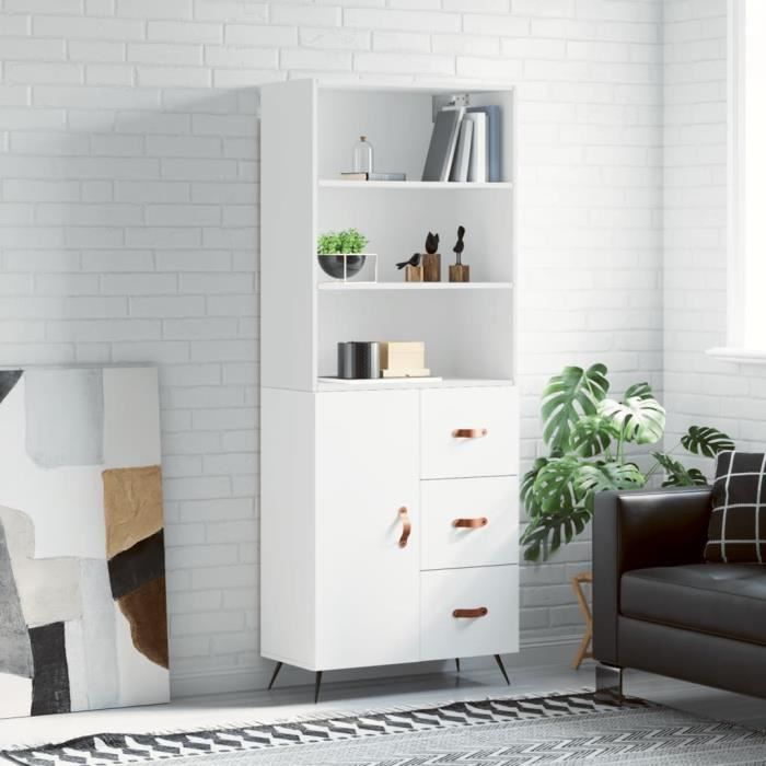VidaXL Highboard White 69.5x34x180 Cm Engineered Wood 3189413