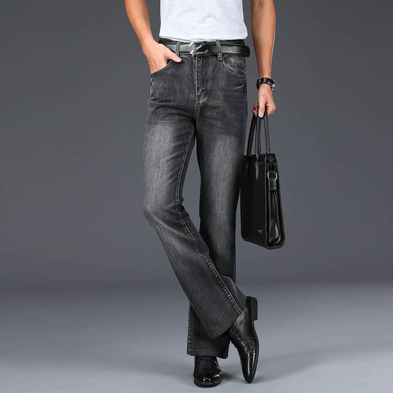 Jeans Men Men's Flared Jeans Large Size Mid-Rise Jeans