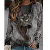 Kawaii Cat Women's Pullovers 3D Print Casual Long Sleeve Tees Oversized Harajuku Thin Hoodies Clothing Daily Tops