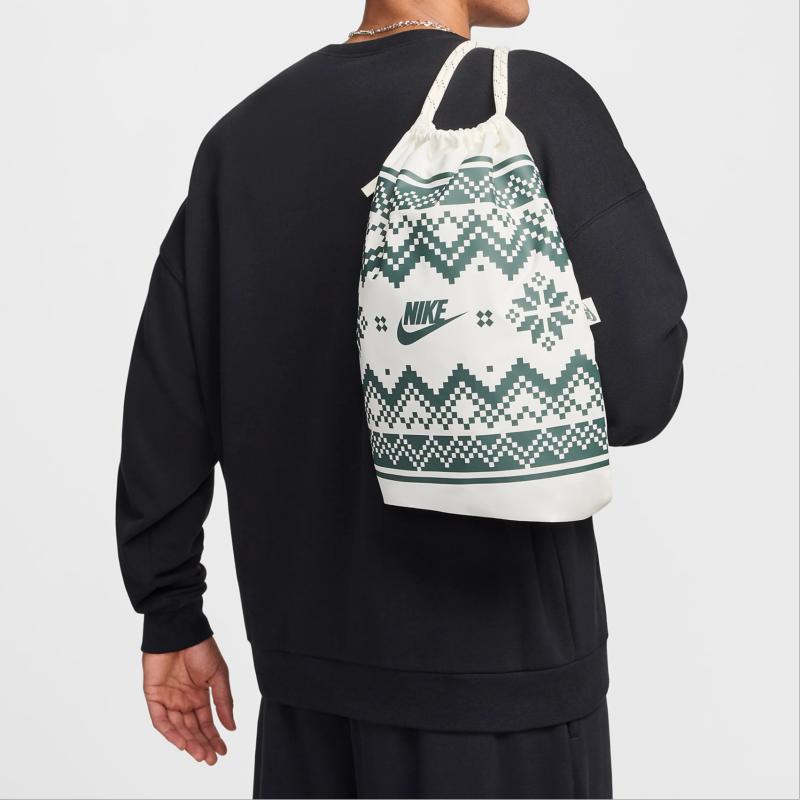 Nike Полиэстеровый рюкзак обычный унисекс холщовый и винтажный зеленый повседневный FZ7287-133