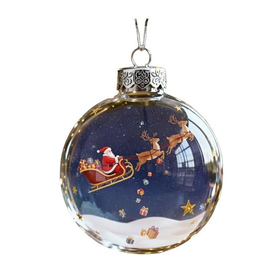 The Reindeer Family Christmas Ball Funny 3D Reindeer Hanging Decoration Plastic Christmas Ball Winter Ornaments for Xmas Tree Indoor Home Decor
