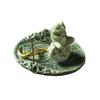Meditation Frog Incense Stick Holder Ceramics Lotus Leaf Sitting Frog Incense Burner Home Office Desktop Decoration Ornament