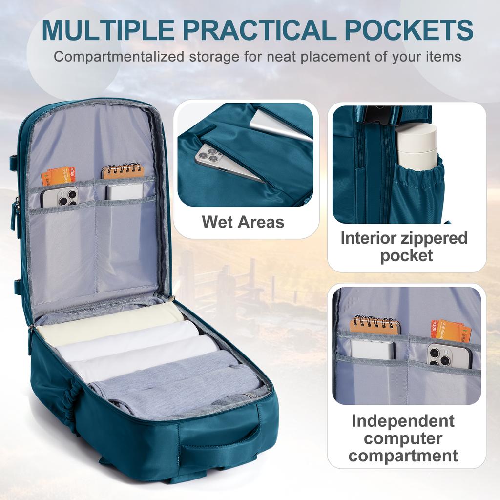 Cabin Backpack 40X30X20 Airplane Travel Backpack Women Men Backpack, Laptop Bag Bookbag Waterproof Shoe Compartment Backpack