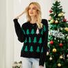 GMXIA Women's Fall Winter Pullover Jacquard Christmas Tree Knitwear Long Sleeve Red Christmas Sweater