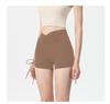 Women's High Waist Tummy Control Yoga Shorts with Side Drawstring - Quick-Drying, Peach Lift for Running, Cycling, and Fitness.