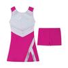 Kids Girls Cheerleading Outfits with Shorts Sleeveless Dress Cheer Uniform Costume