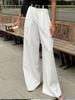Loose Suit Pants Women High Waist Wide Leg Office Lady Long Pant 2023 Autumn Elegant White All Match Pocket Zipper Lady Trousers