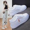 2025 Spring Women's White Running Shoes - Sizes 35-43, Casual and Flat for Female Students