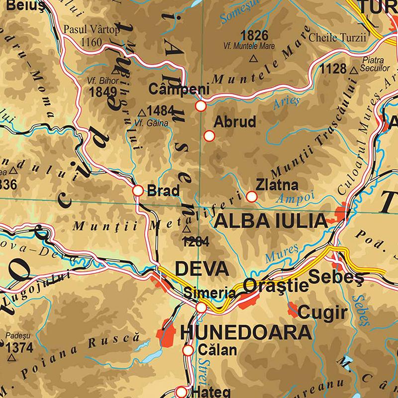 Wall Map,Romanian Map Series Background Cloth Map of Romania Home Wall Decor Painting,Geographical Tools,Tourism/education Tools