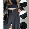 Spring and Autumn High Waist Draped Black Suit Pants Women's Premium Sense Western Pants Straight Leg Wide Leg Pants