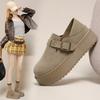 Retro Big Head Mary Jane Single Shoes Women's Autumn New Thick-soled with Light Mouth with Skirt, Add Two Women's Shoes